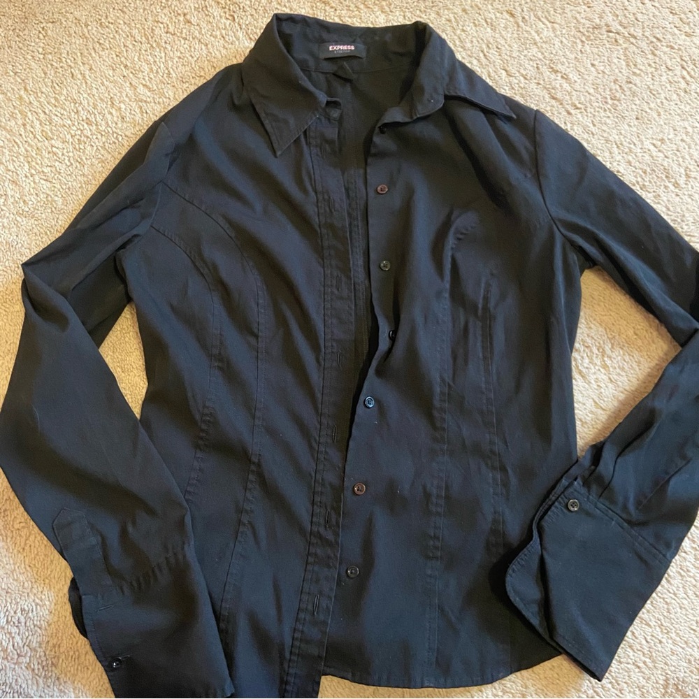 Express Women's Black Button Down Shirt